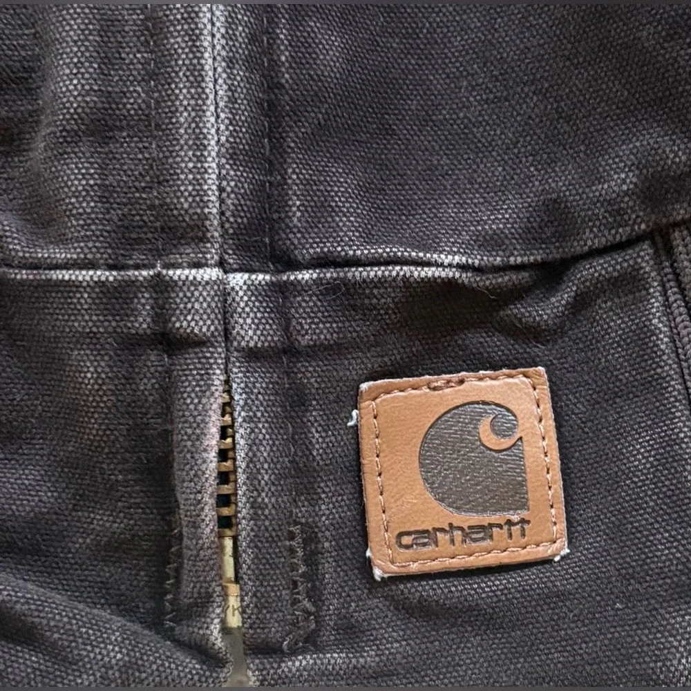Carhartt Brown Bomber Jacket with Black Corduroy Collar - Picture 4 of 9